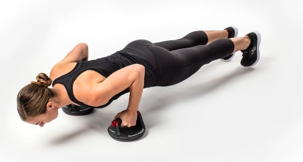 Perfect Fitness Liegestützgriffe Push Up, Fitnessgeräte für Zuhause, Schwarz, 2