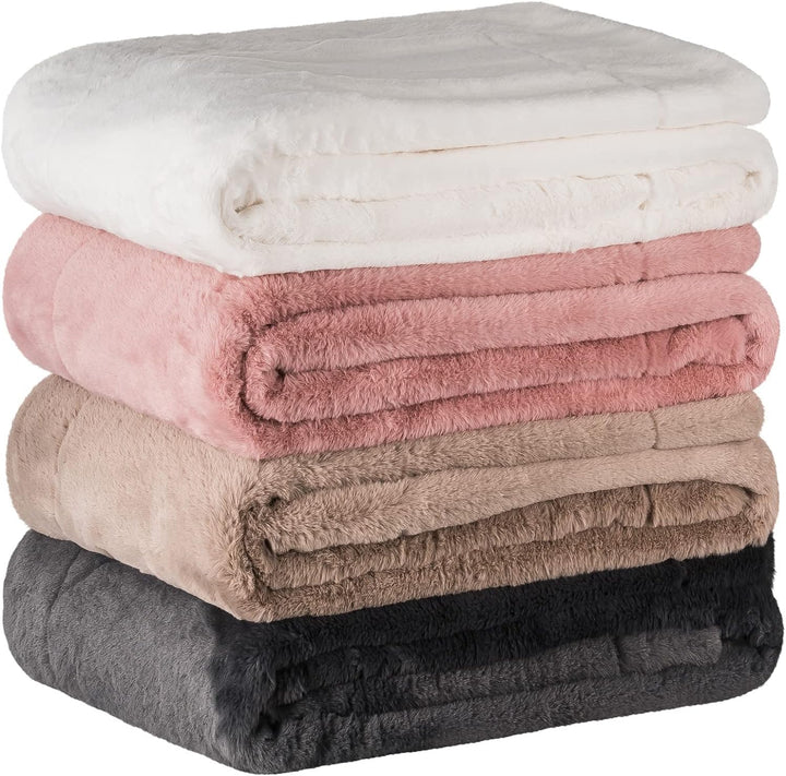 Moon - Wohndecke mit Hasenfelloptik - 150x200 cm - 500 g/m² -Kuscheldecke Sable in super Soft - (Ros