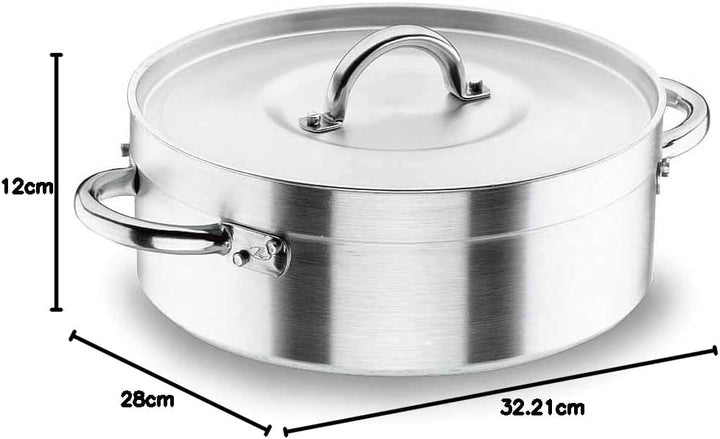 Lacor 20024 Bratentopf mit Deckel 24 cm, Silber niedriger Topf 24 cm, niedriger Topf 24 cm