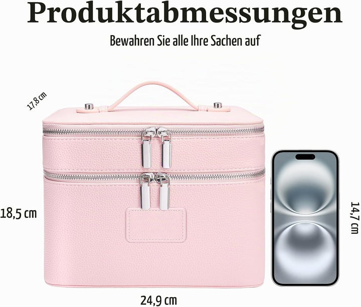 Kosmetiktasche,Kulturtasche Damen,Make up Tasche Mit Grossem Fassungsvermögen und Zwei Ebenen,Reise-