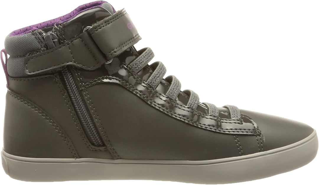 Geox Mädchen J Gisli Girl A Sneakers 26 EU Dk Grey Cyclamen, 26 EU Dk Grey Cyclamen