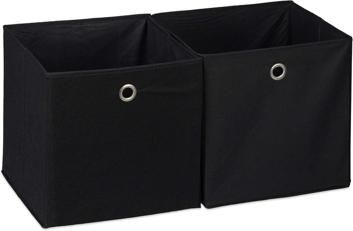 12 x Aufbewahrungsbox Stoff, quadratisch, Aufbewahrung für Regal, Stoffbox in Würfelform, HxBxT 30 x