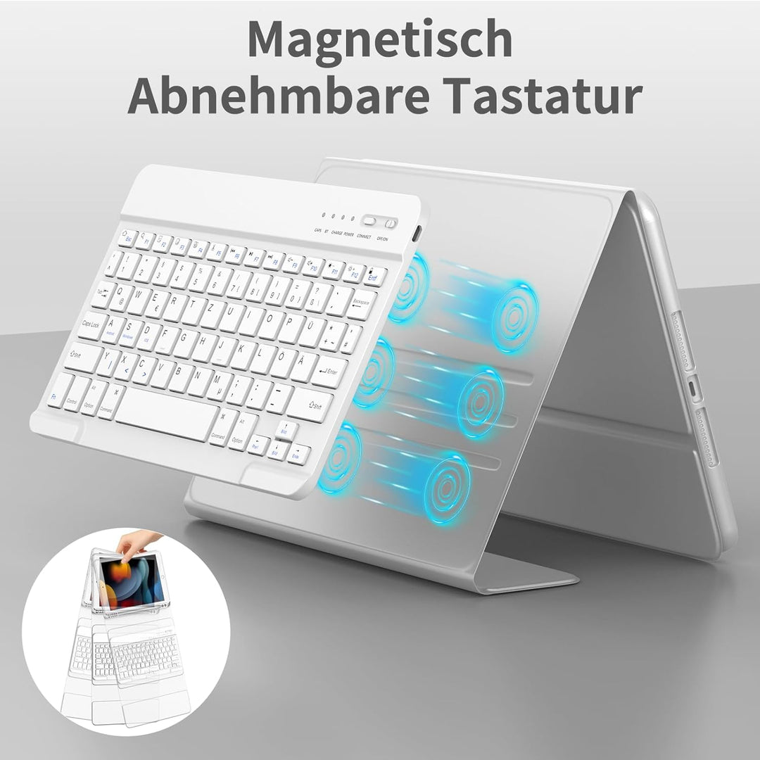 TQQ Tastatur Hülle für iPad 10.2 Zoll (9/8/7 Generation), für iPad Air 3rd und Pro 10.5, Wiederaufla