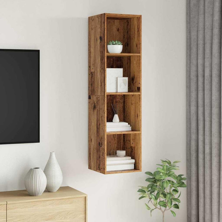 vidaXL TV-Schränk mit Regal Altholz 37 x 37 x 142,5 cm Holzwerkstoff 142.5 cm Altholz, 142.5 cm Alth