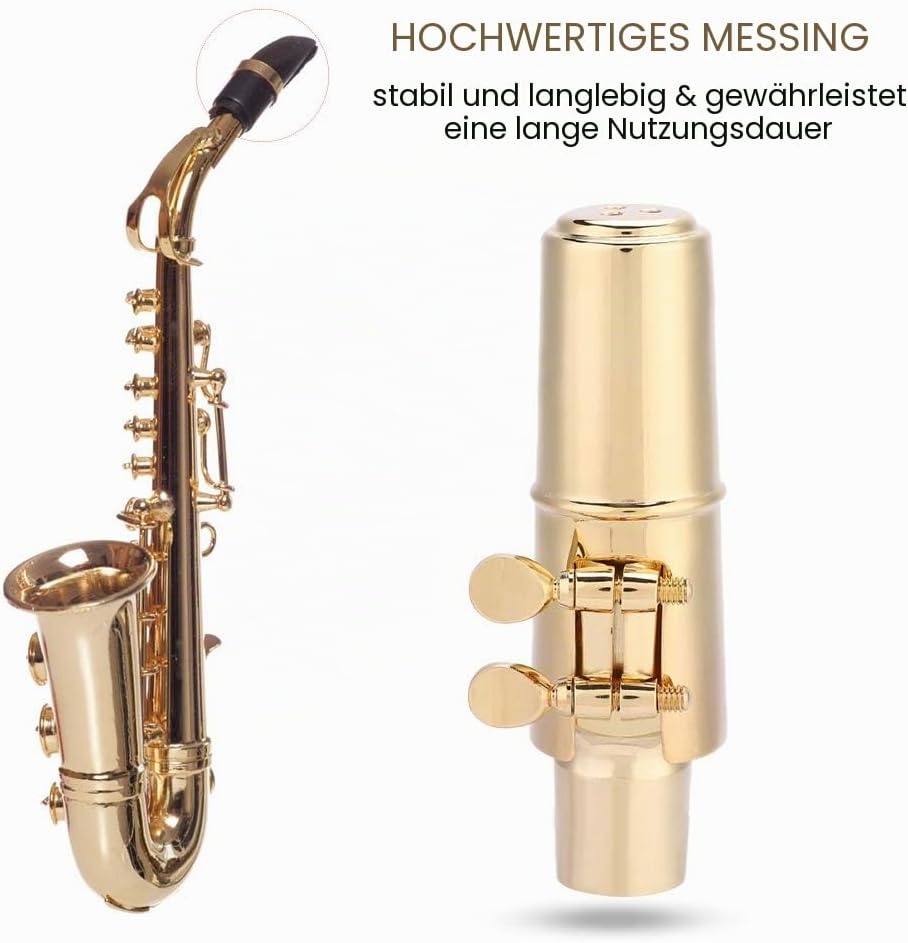 Saxophon 7C Mundstück, Es Alt Saxophon 7C Mundstück Metall mit Cap Pads Musikinstrumente Zubehör