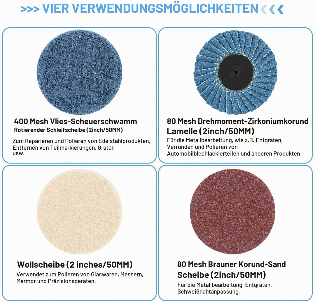 LALAGO Druckluftschleifer 90°,Druckluft Schleifer Winkelschleifer,Stabschleifer Druckluft mit 50mm K