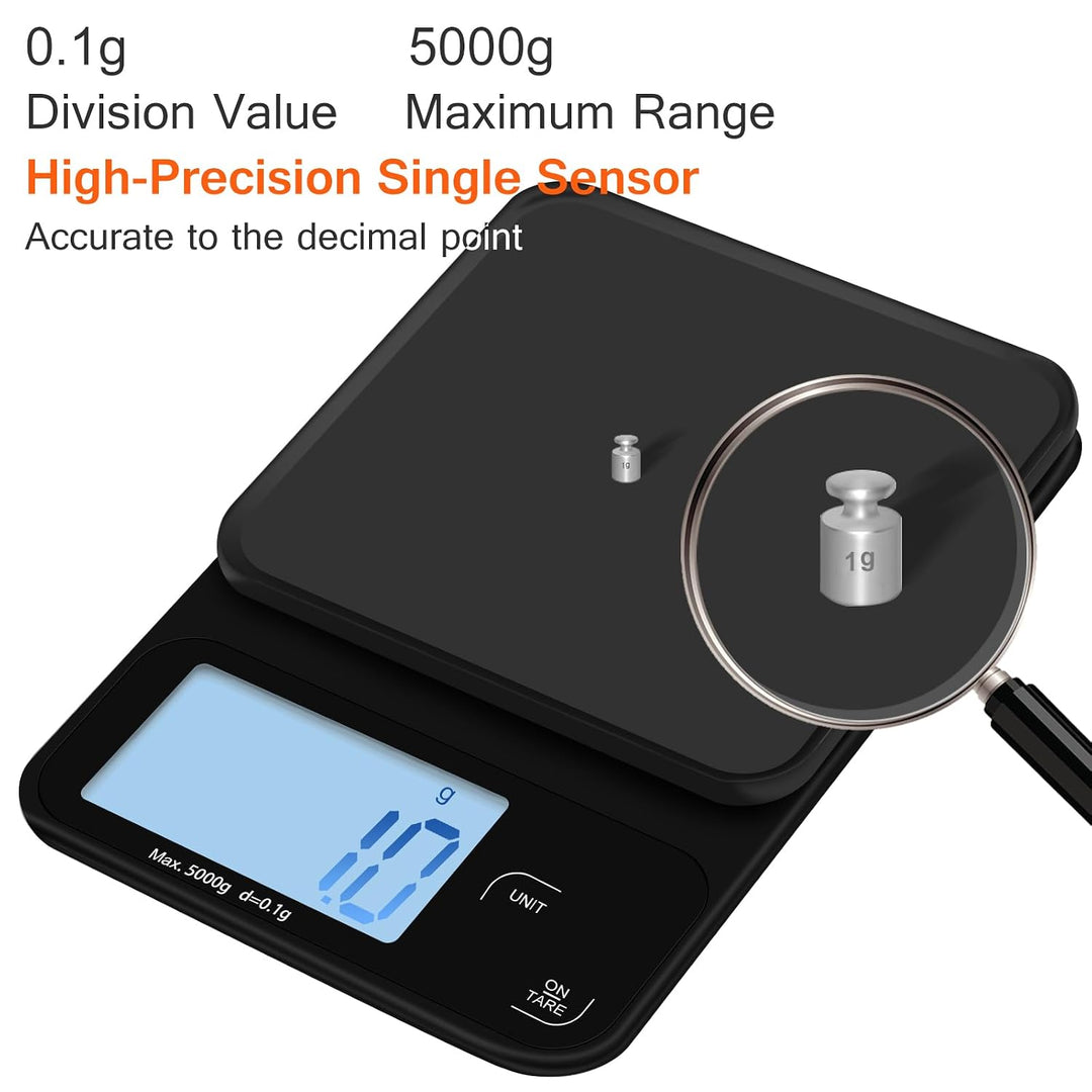 Elektronische Kaffeewaage, 5kg/0.1g Multifunktionale Küchenwaage Digital, Digitale Küchenwaagen Wand