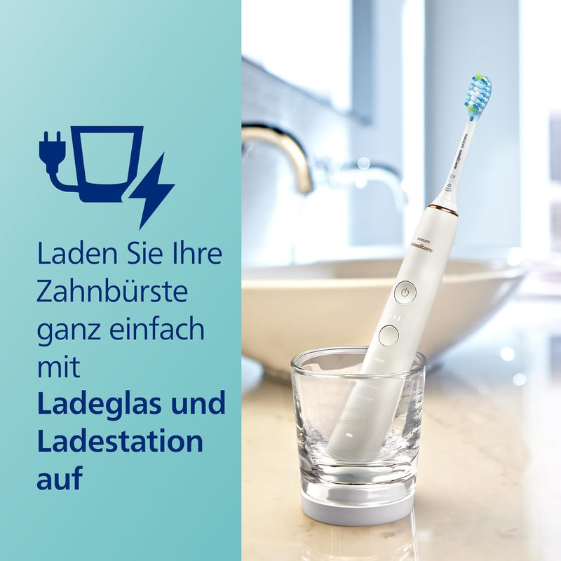 Philips Sonicare DiamondClean 9000 Elektrische Zahnbürste Doppelpack - 2 Schallzahnbürsten, 1x Ladeg