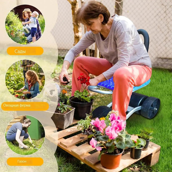Gartenhocker Für Gartenarbeit, 360 Grad Drehbar Rollsitz Für Gartenarbeit, Gartenwagen Rollsitz, Gar