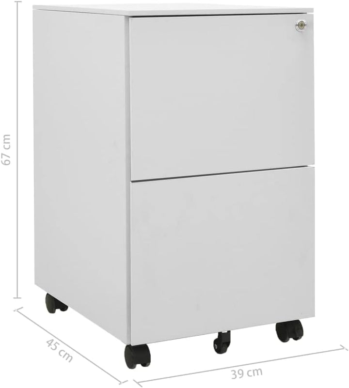 vidaXL Aktenschrank mit Rollen Rollcontainer Bürocontainer Schubladenschrank Büroschrank Stahlschran