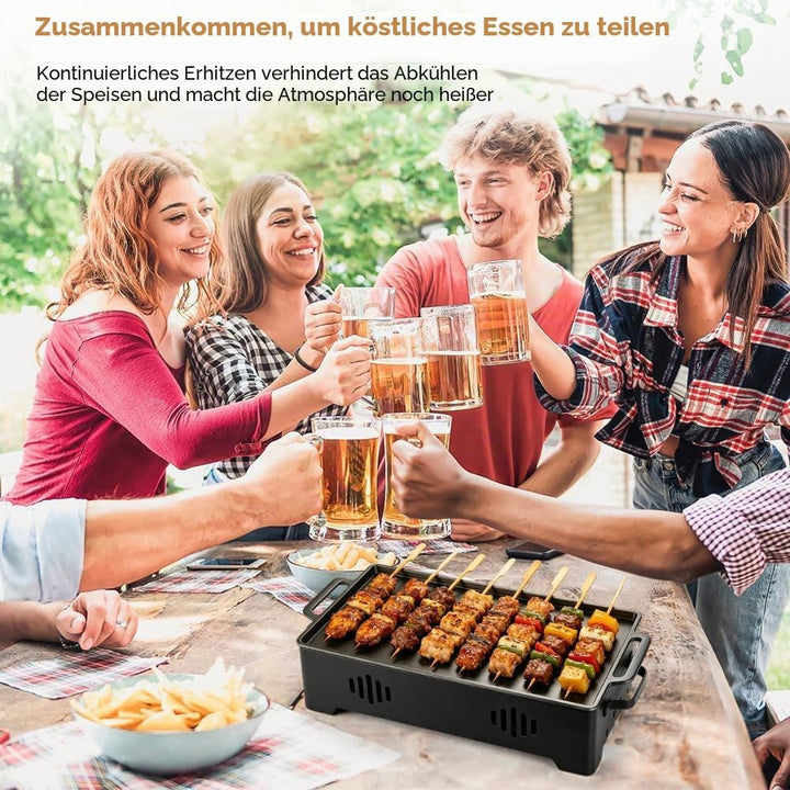 Gohytal BBQ Warmhalteplatte, BBQ Board zum Warmhalteplatte, Warmhaltebehälter für Essen Grillgut Stö