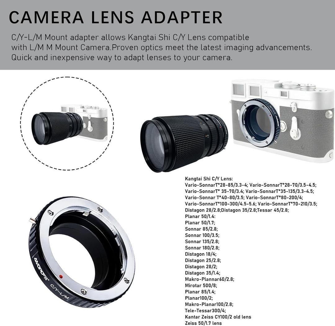 CY-LM Objektivadapter Adapterring,für Contax/Yashica Objektiv Kompatibel auf für LM M1,M2,M3,M4,M5,M