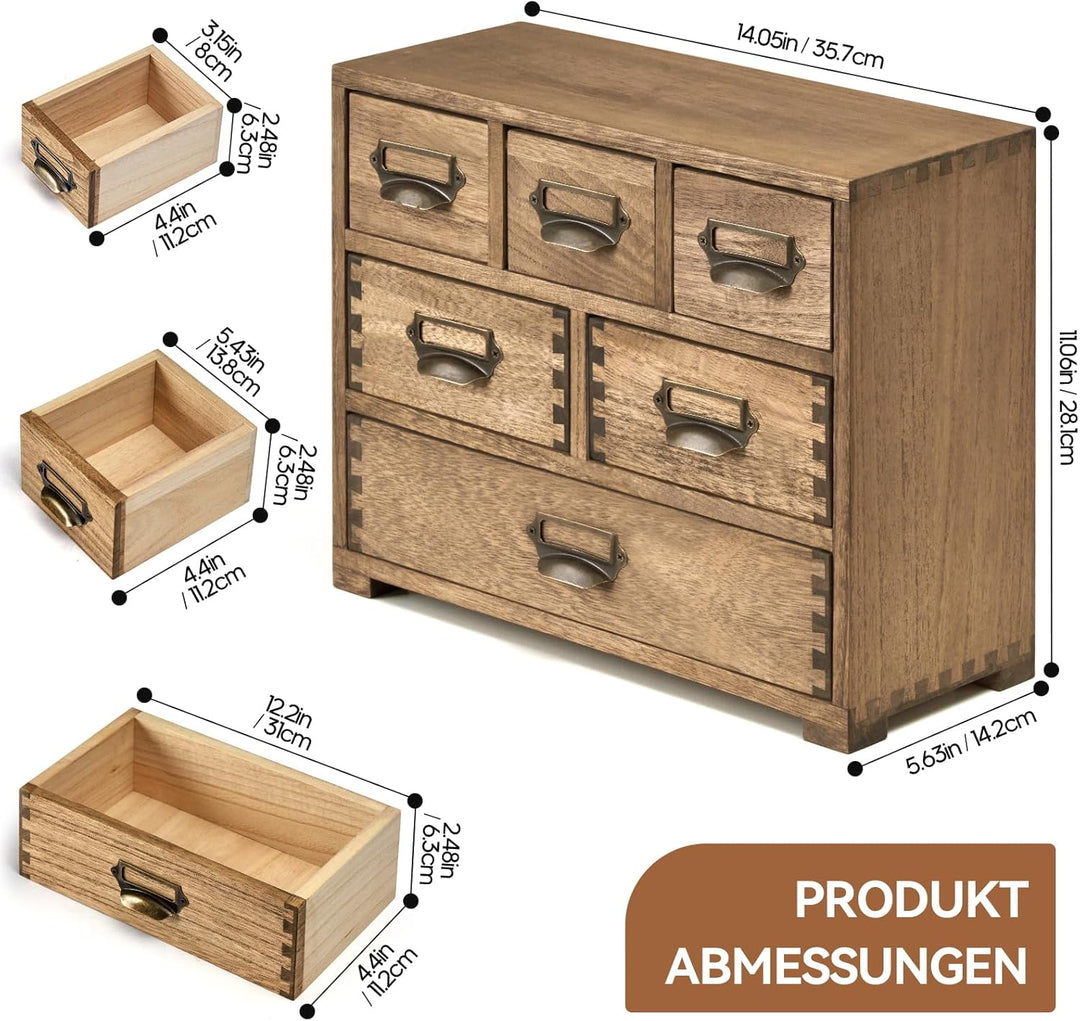KIRIGEN Schreibtisch Schublade Schrank Storage Organizer 6 Schublade Mini Box mit Label Holder Griff