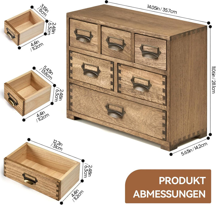 KIRIGEN Schreibtisch Schublade Schrank Storage Organizer 6 Schublade Mini Box mit Label Holder Griff
