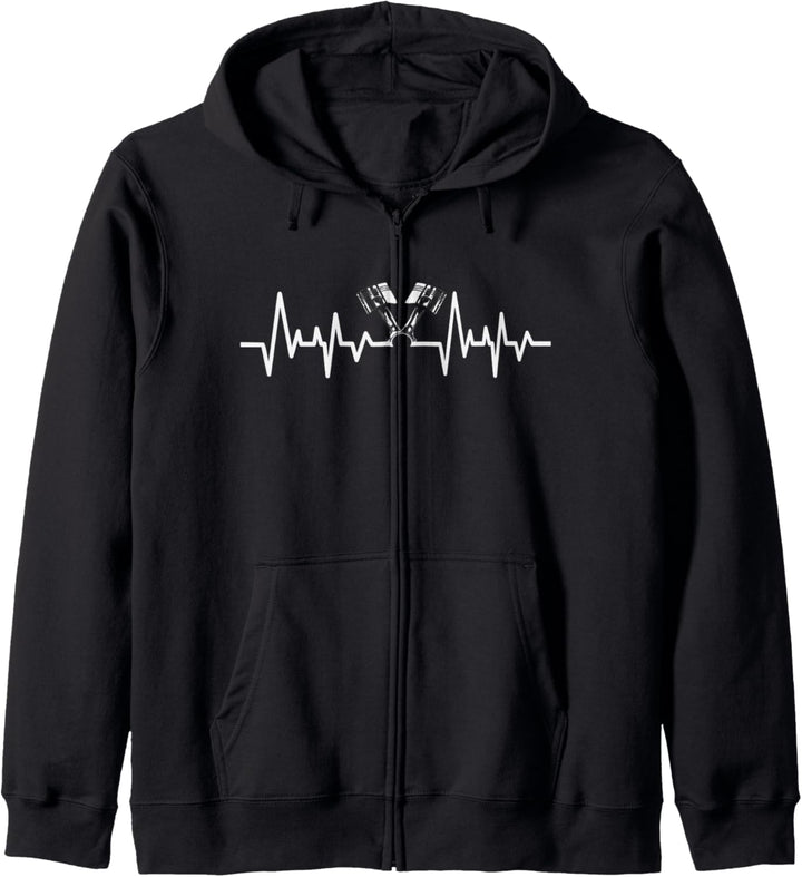 Drag Racer Kolben Heartbeat Line Auto Drag Racing Kapuzenjacke