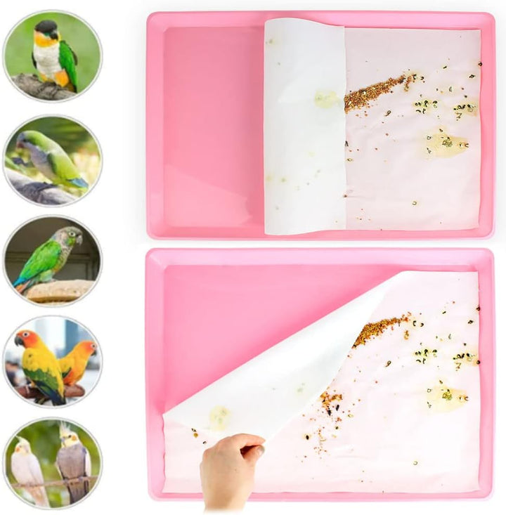 100 Stück Vogelkäfig Liner Papier,11 × 20 Zoll Einweg-Bambuskohle-Faser-Käfig-Papiereinlagen vorgesc