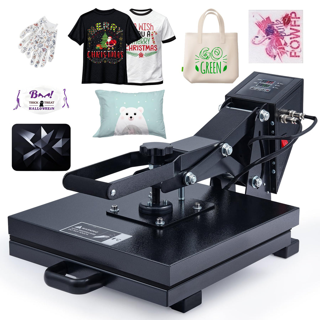 CREWORKS Textilpresse 1400W Transferpresse T-Shirt Sublimationsmaschine 38x38cm Hitzepresse Heat Pre