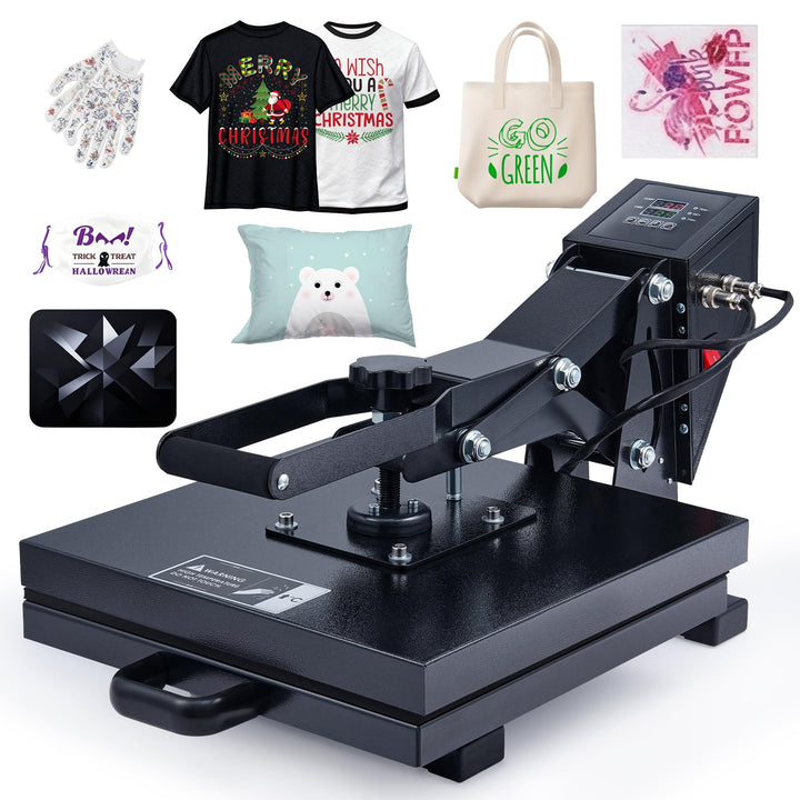 CREWORKS Textilpresse 1400W Transferpresse T-Shirt Sublimationsmaschine 38x38cm Hitzepresse Heat Pre