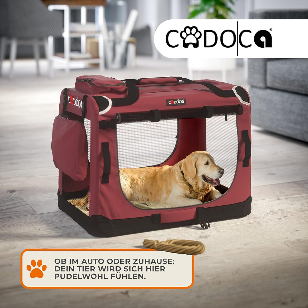 CADOCA® Hundebox Hundetransportbox faltbar robust M 60x42x44cm atmungsaktiv Transporttasche Haustier