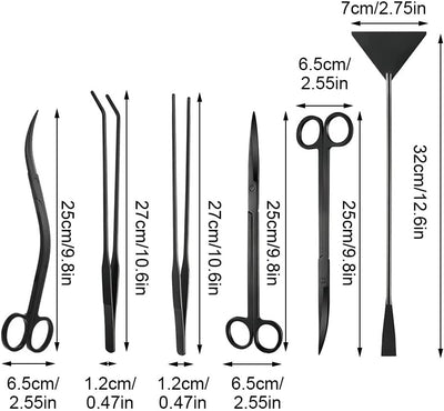 Aquascaping Tools Set, 4/5/6 in 1 Edelstahl Aquarium Pflanzenwerkzeuge mit Aufbewahrungsbox für Pfla