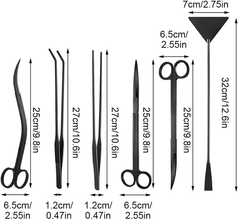 Aquascaping Tools Set, 4/5/6 in 1 Edelstahl Aquarium Pflanzenwerkzeuge mit Aufbewahrungsbox für Pfla