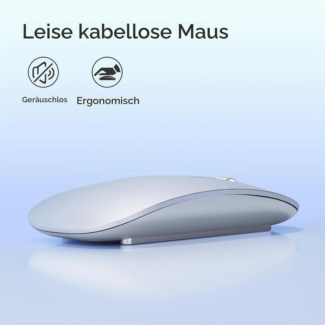 Uiosmuph U30 Bluetooth Maus Kabellose, Wiederaufladbare Leise (BT5.1+ BT5.1+ USB) Funkmaus Laptop Wi