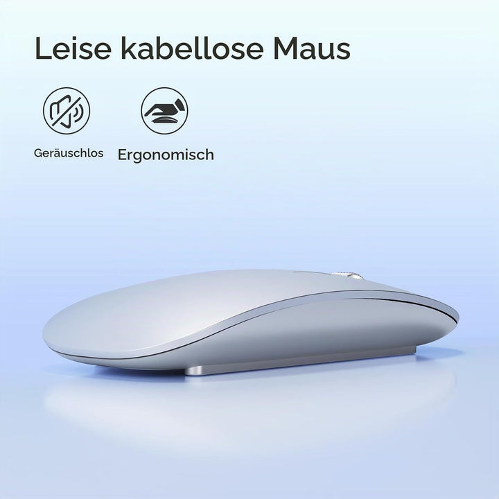 Uiosmuph U30 Bluetooth Maus Kabellose, Wiederaufladbare Leise (BT5.1+ BT5.1+ USB) Funkmaus Laptop Wi