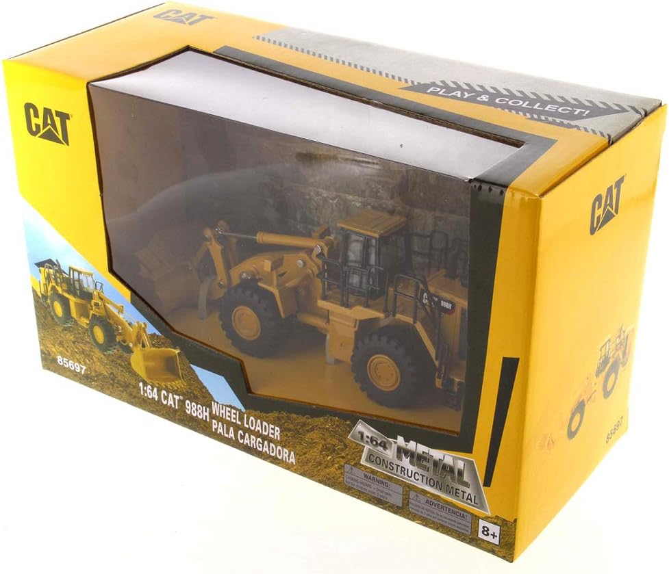 Diecast Masters Caterpillar Radlader 988H, detailgetreues CAT Baufahrzeug in Displayfenster-Box, Mas