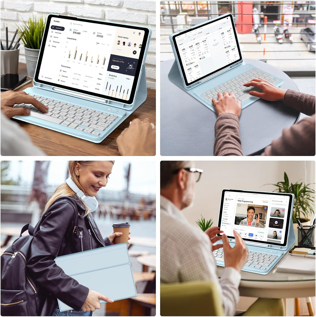 IVEOPPE Tastatur für Samsung Galaxy Tab S9FE/S10FE 10.9", Hülle Tastatur Galaxy Tab S9 FE/S10FE, Mag