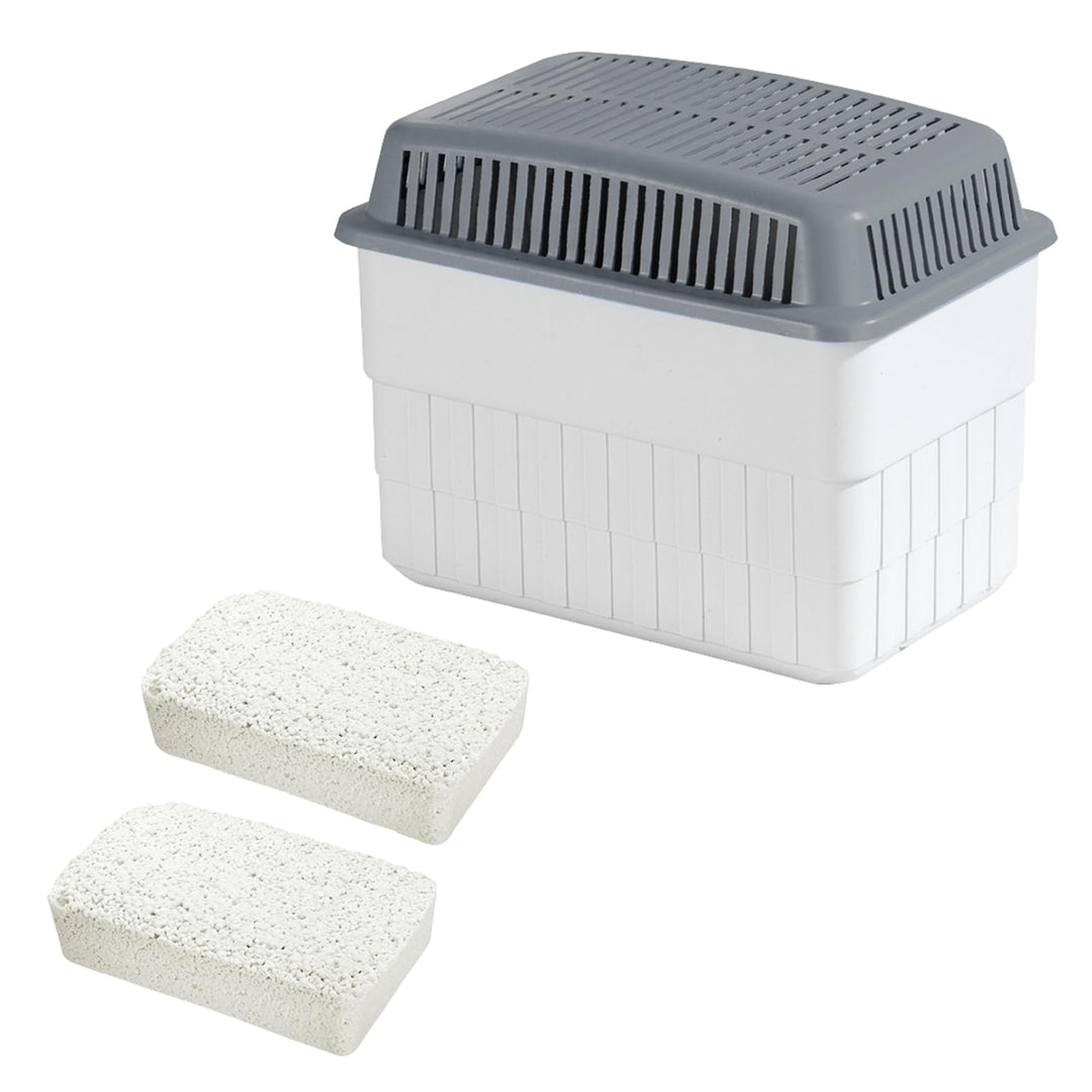 WENKO Feuchtigkeitskiller mit 2 x 1 kg Granulatblock, Raumentfeuchter, fasst bis zu 1,4 Liter Feucht