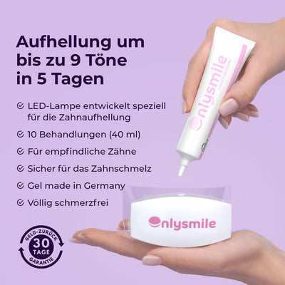 Onlysmile Zahnbleaching Set professionell | All in One Teeth Whitening Kit für Weisse Zähne mit sofo