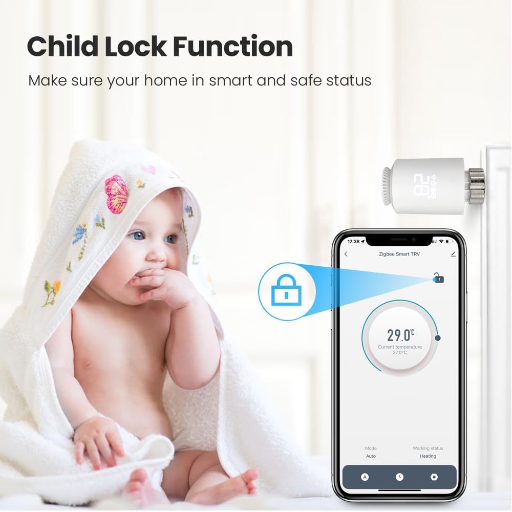 Smartes Heizkörperthermostat Zigbee 3.0, Wifi Zusatzprodukt Kompatibel mit Alexa,Google Home,Smart T