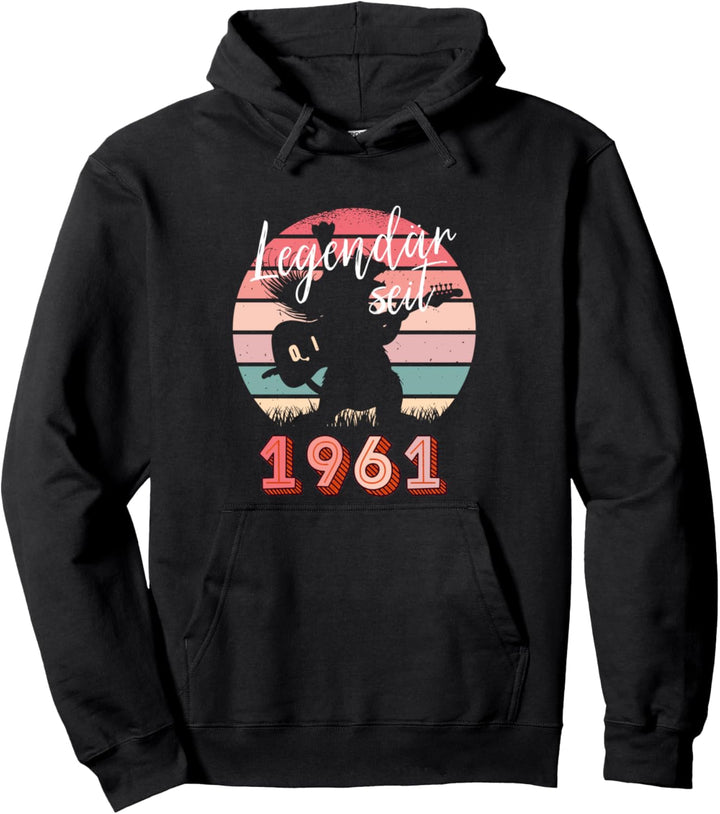 60. Geburtstag 60 Jahre Musiker Gitarre Jahrgang 1961 Pullover Hoodie