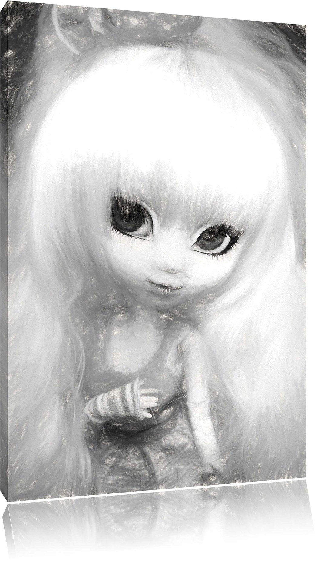 Pullip-Püppchen im 70er-Jahre-Stil NewArt Format: 100x70 cm auf Leinwand, XXL riesige Bilder fertig