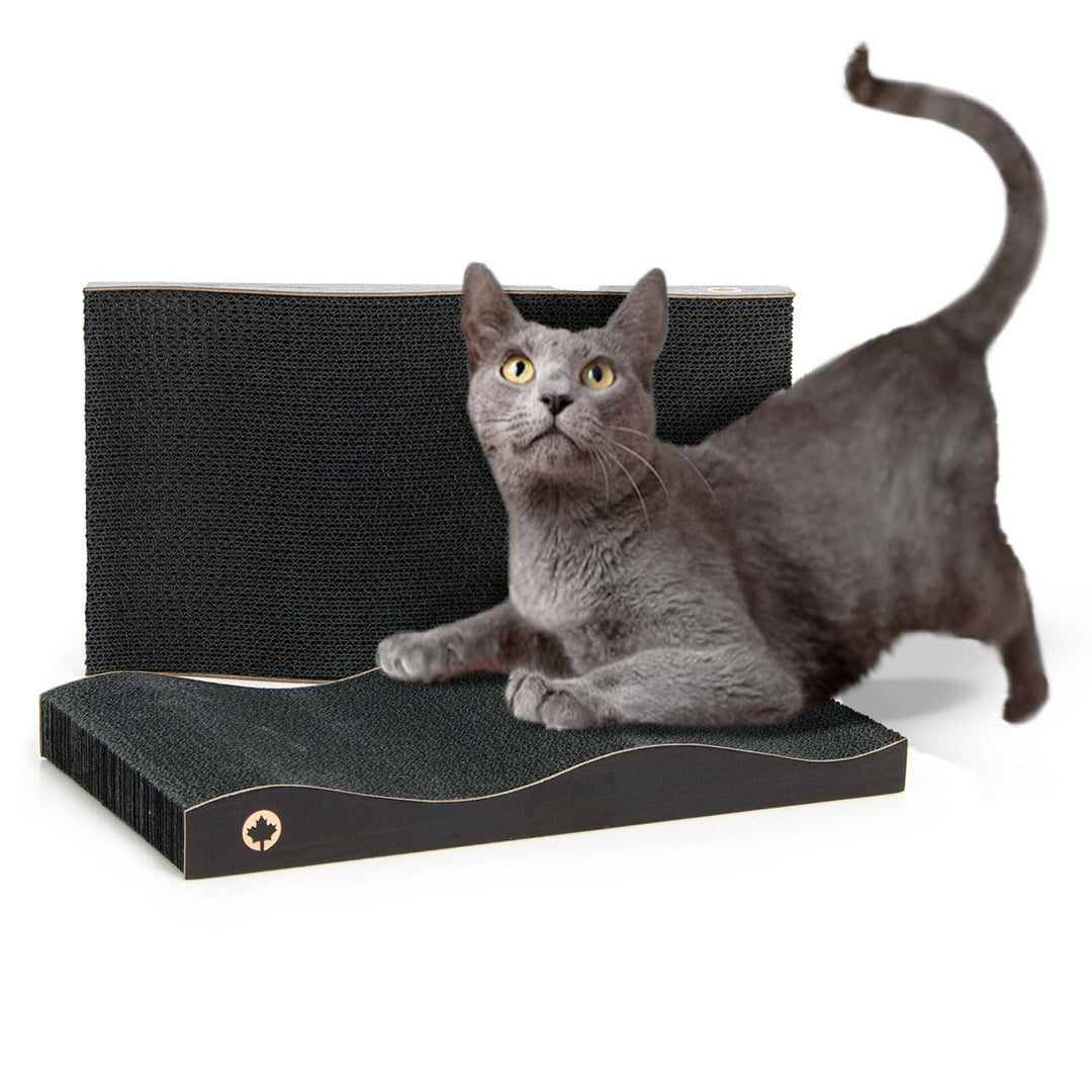 CanadianCat Company | Kratzblock aus Zwei Kratzwellen | 2 in 1 Katzen Kratzpappe | ca. 42 x 23,5 x 7