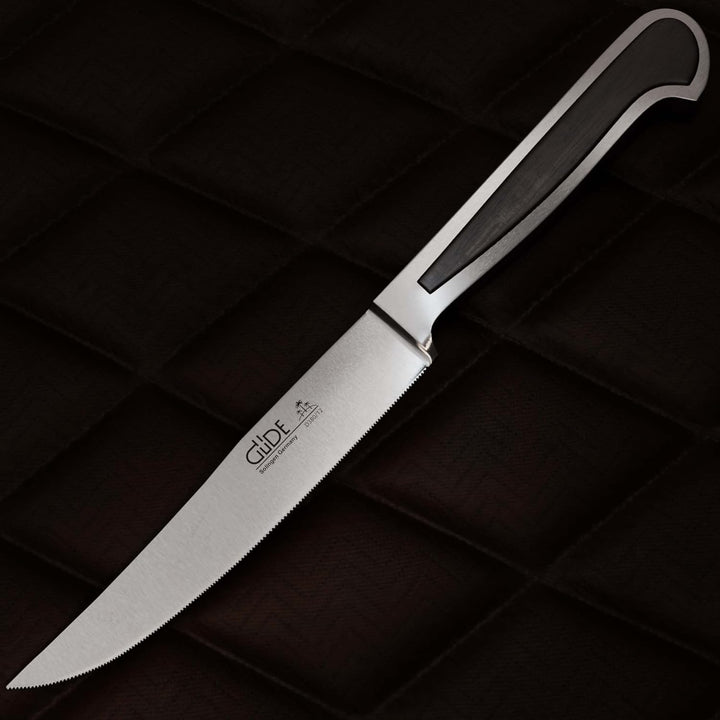 GÜDE Solingen - Porterhousesteakmesser Gezahnt geschmiedet, 12 cm, Grenadill, DELTA, Handmade German