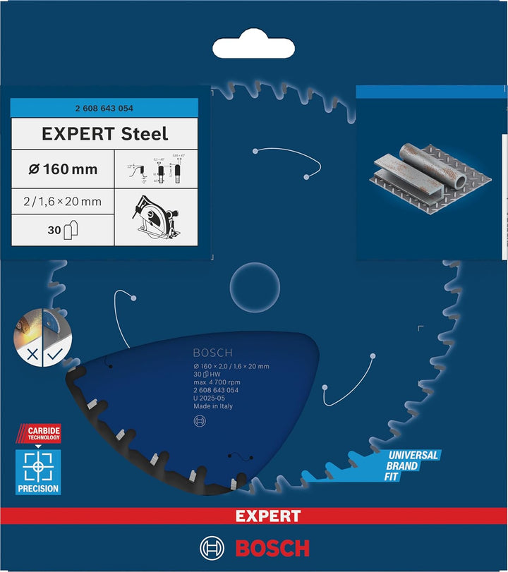 Bosch Accessories Bosch Professional 1x Kreissägeblatt Expert for Steel (für Stahl, Sägeblatt Ø 160