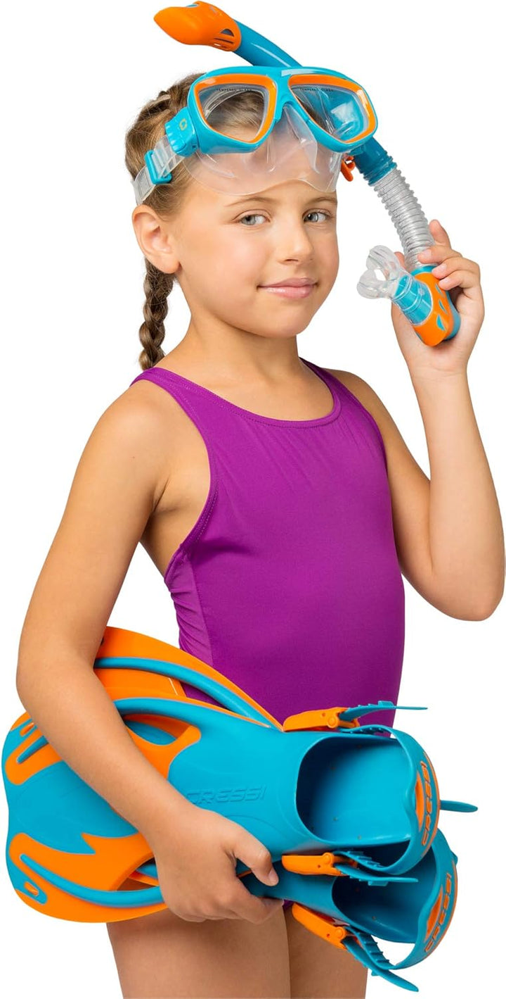 Cressi Rocks Kids Set, Blau/Orange, L/XL