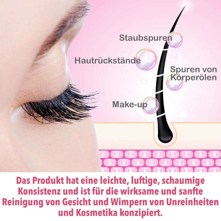 LOVELY Wimpernshampoo für Wimpernverlängerung - Aloe Vera Duft - 50ml | ölfreier Schaumreiniger für
