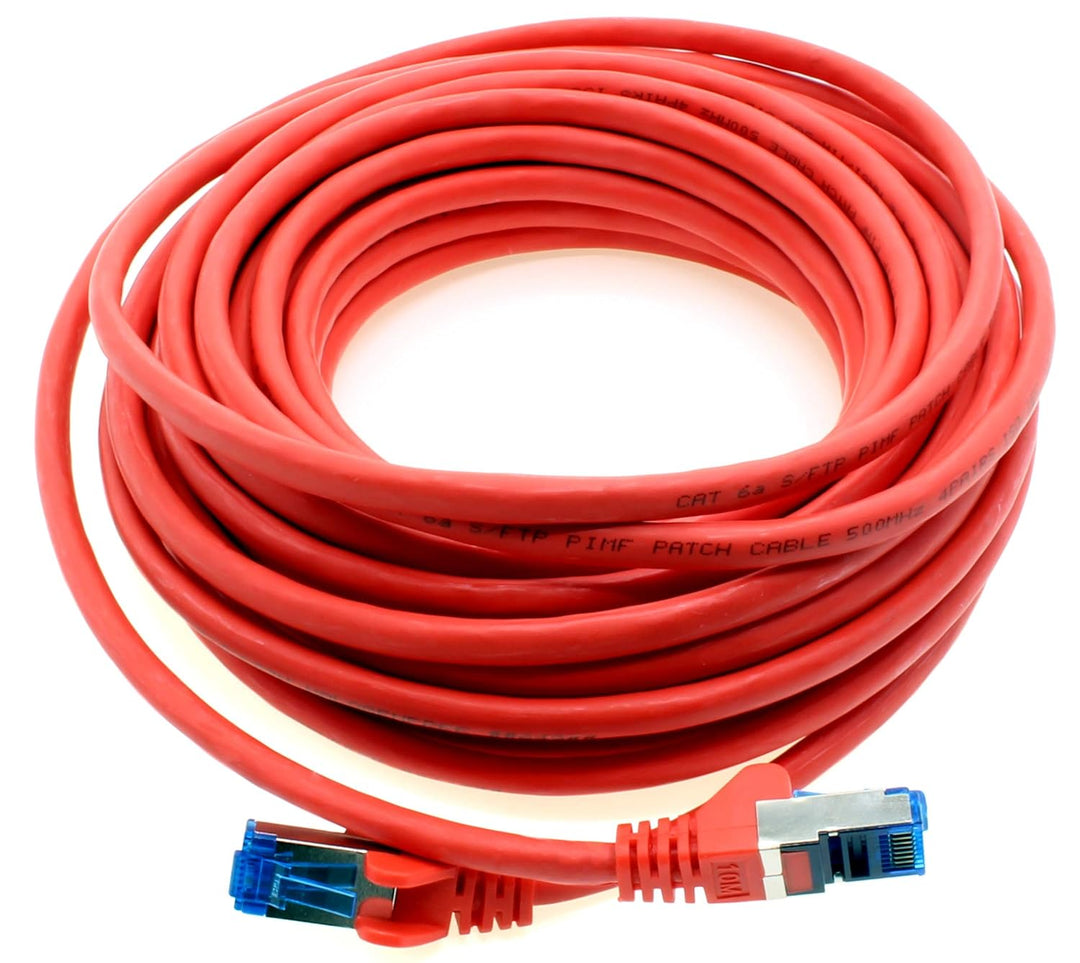 1aTTack.de Patchkabel – 10X 10m Ethernet, Netzwerk, Lan Kabel CAT6a (für Gigabit Netzwerke, Router,