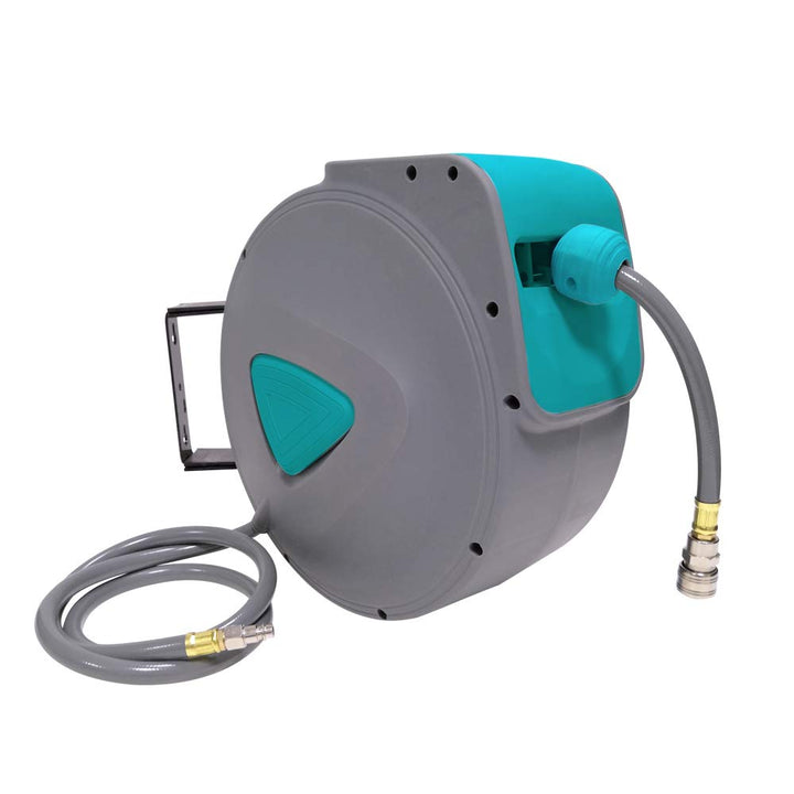 UISEBRT Schlauchtrommel Automatik Druckluft 20m - Druckluftschlauch Aufroller Wandschlauchhalter Gra