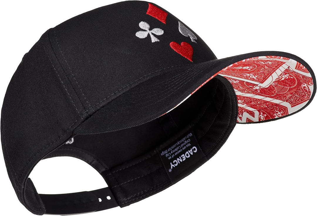 Cadency® Baseball Cap Poker, Schwarz, Unisex, Grössenverstellbar