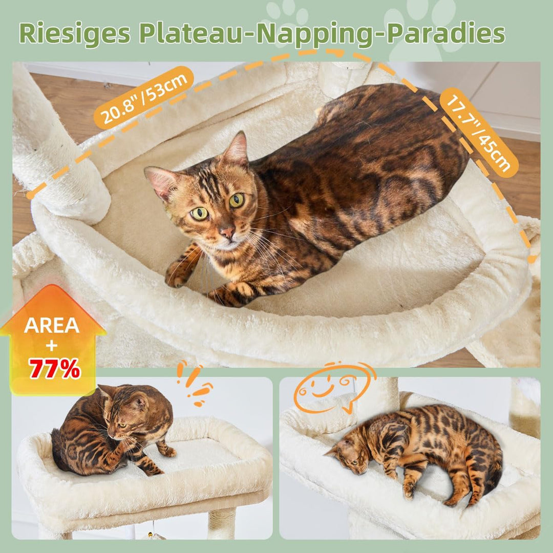 Taoqimiao 180CM Kratzbaum Gross XXL, Katzenbaum Grosse Katzen Stabil kratzbaum Maine Coon mit Katzen
