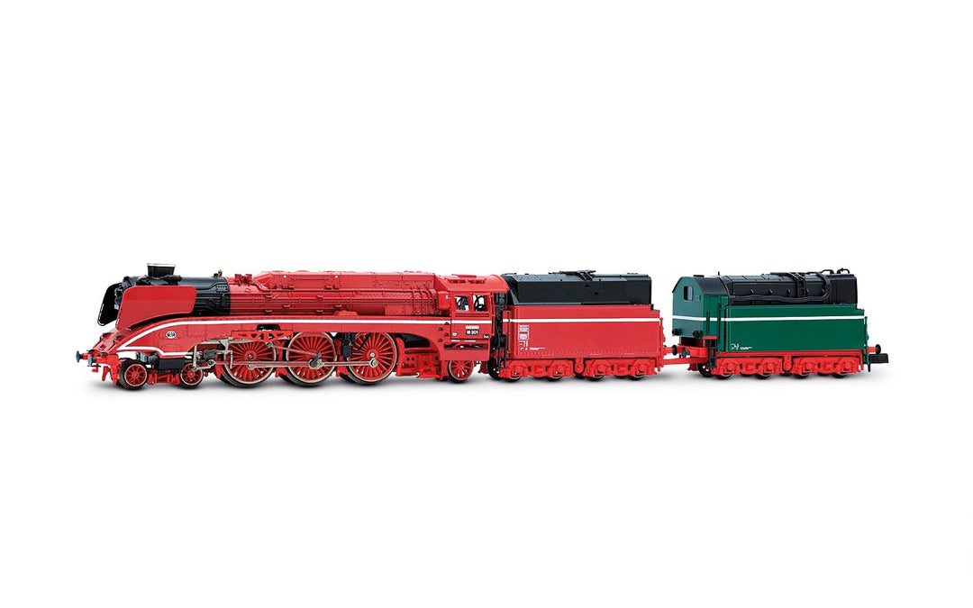 Arnold HN2664 DR, Dampflokomotive 18 201, Brennstofftender, rot mit zusätzlichem grünen Tender, ep.
