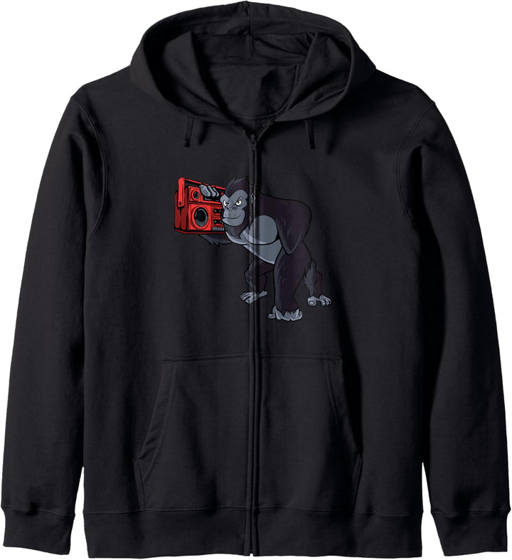 Ghettoblaster 80er 90er Hip Hop - Boombox Gorilla Kapuzenjacke