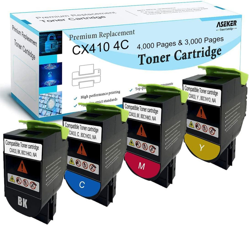 ASEKER Kompatibler Tonerkartusche für Lexmark CX410de CX410dte CX410e CX510de CX510dthe CX510dhe Dru