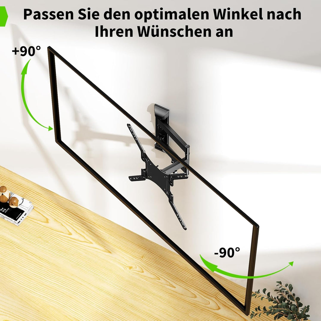 TV Wandhalter, Full Motion TV Halterung für 23-55 Zoll Flachfernseher bis 30 Kg, Wandhalter TV Halte