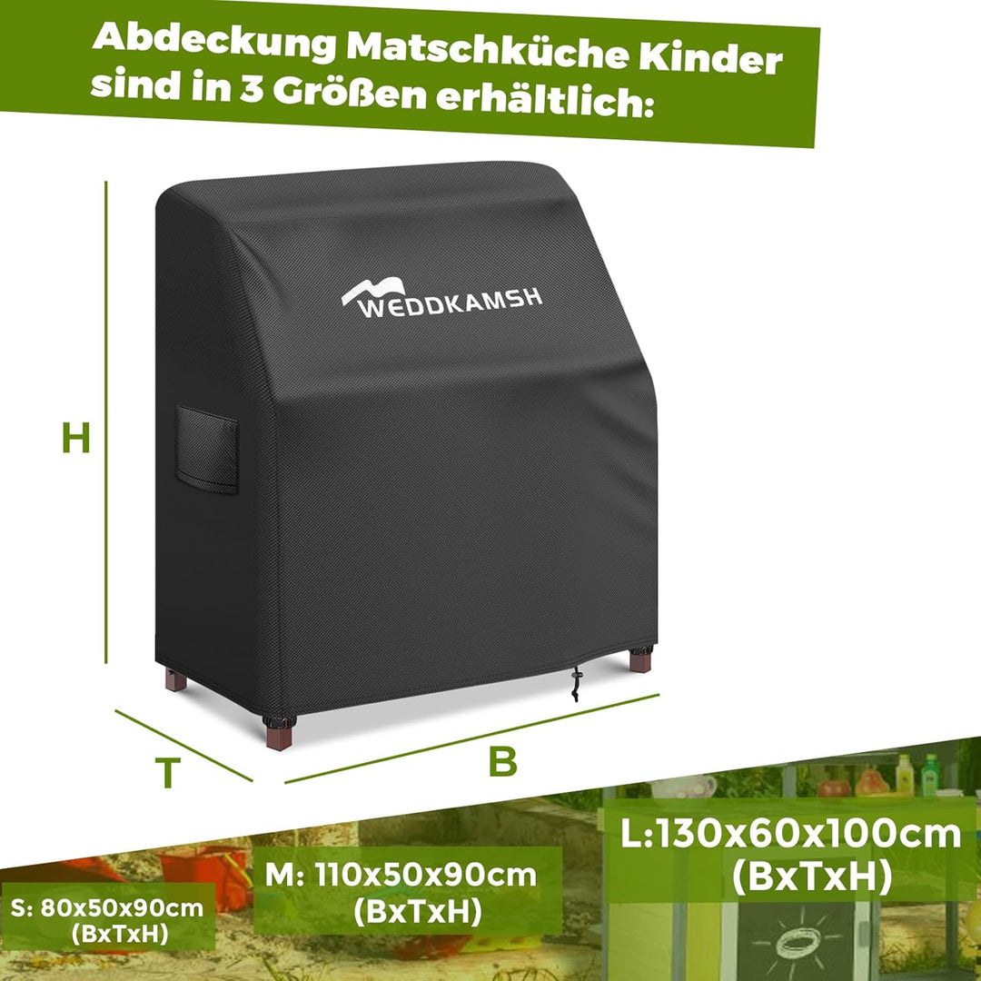Matschküche Abdeckung 110x50x90cm (WxTxH), Abdeckung Matschküche Kinder Outdoor Schutzhülle für Outd