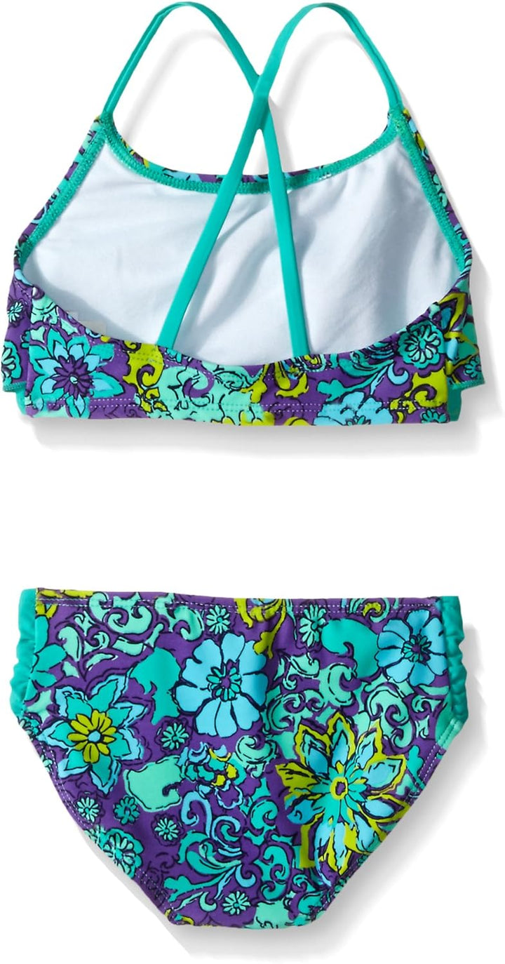 Kanu Surf Girls' Karlie Flounce Bikini Beach Sport 2-Piece Swimsuit