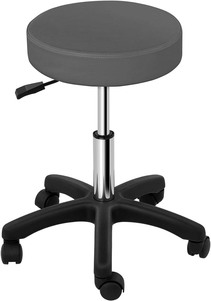 Physa Rollhocker Arbeitshocker mit Rollen Drehhocker Aversa Grey (grau, höhenverstellbar, max. 150 k